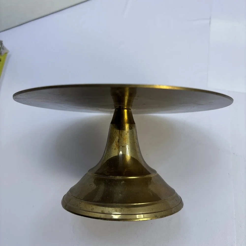 Pair Of Vtg Solid Brass Pillar Candle Holder 1